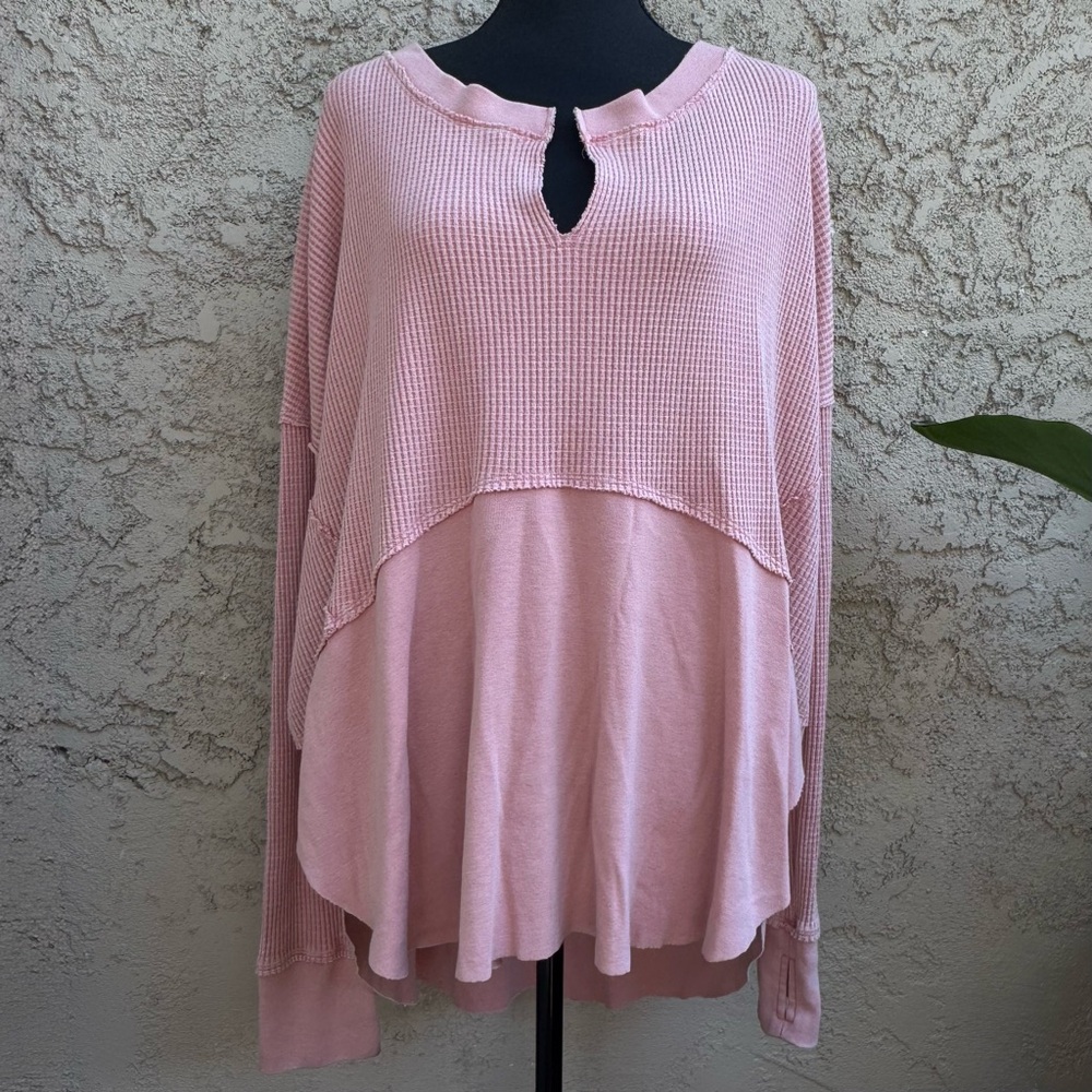 Free People WTF Women's Monterey Thermal Split-Neck Top